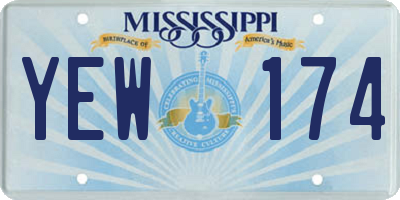 MS license plate YEW174
