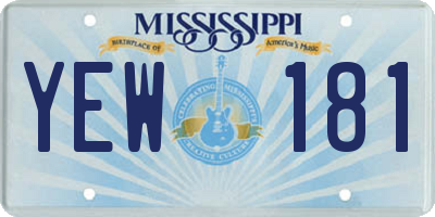 MS license plate YEW181