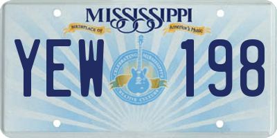 MS license plate YEW198