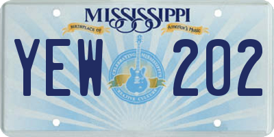 MS license plate YEW202