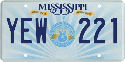 MS license plate YEW221