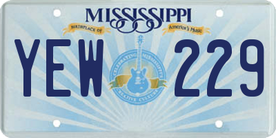 MS license plate YEW229