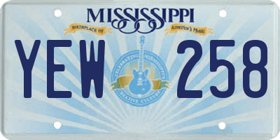MS license plate YEW258