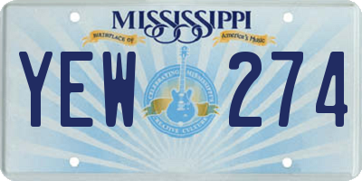 MS license plate YEW274