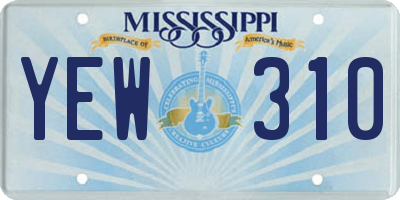 MS license plate YEW310