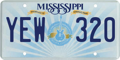 MS license plate YEW320