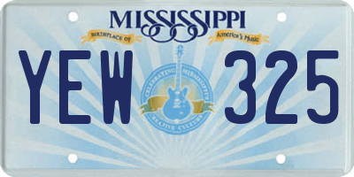 MS license plate YEW325