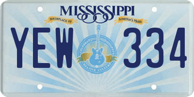 MS license plate YEW334