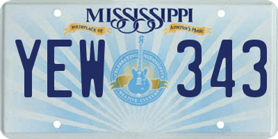 MS license plate YEW343