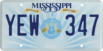 MS license plate YEW347