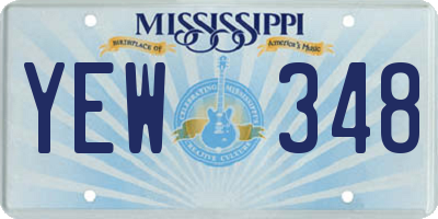 MS license plate YEW348