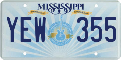 MS license plate YEW355