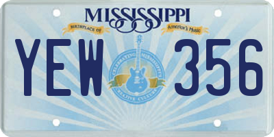 MS license plate YEW356