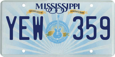 MS license plate YEW359
