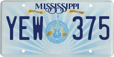 MS license plate YEW375