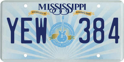 MS license plate YEW384