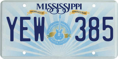 MS license plate YEW385