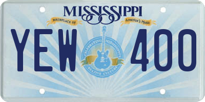 MS license plate YEW400