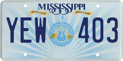 MS license plate YEW403