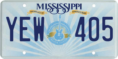 MS license plate YEW405