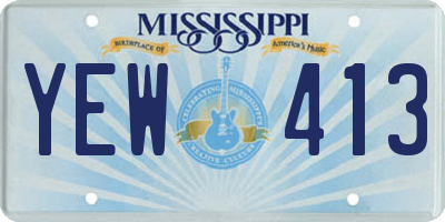 MS license plate YEW413