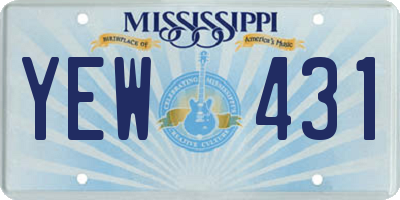 MS license plate YEW431