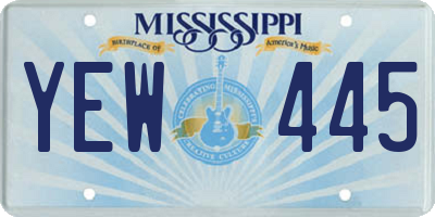 MS license plate YEW445