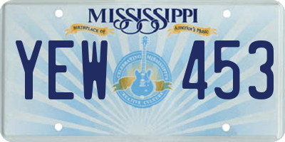 MS license plate YEW453