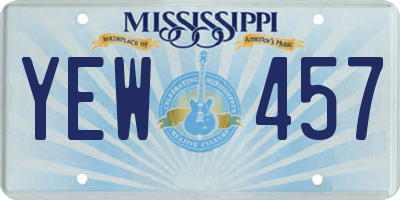 MS license plate YEW457