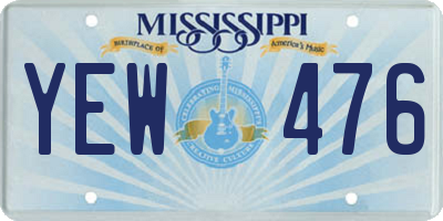 MS license plate YEW476