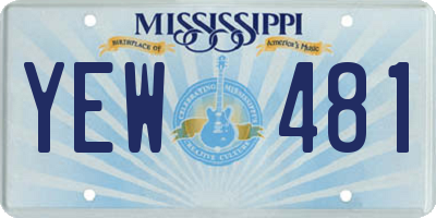 MS license plate YEW481