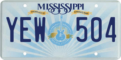 MS license plate YEW504