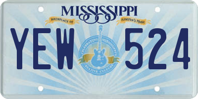 MS license plate YEW524