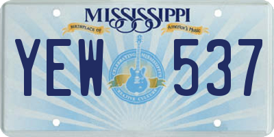 MS license plate YEW537