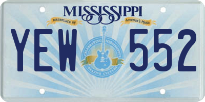 MS license plate YEW552