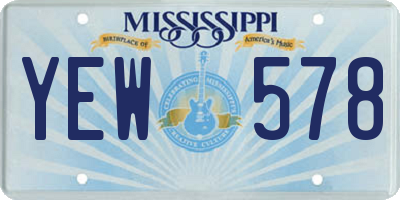MS license plate YEW578