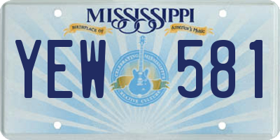 MS license plate YEW581