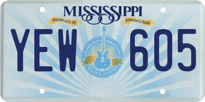 MS license plate YEW605
