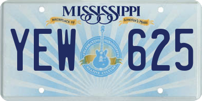 MS license plate YEW625