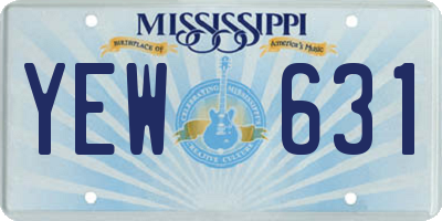 MS license plate YEW631