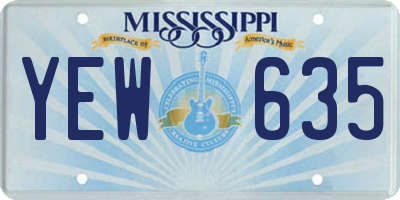 MS license plate YEW635