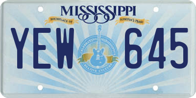 MS license plate YEW645