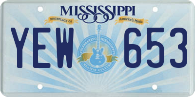 MS license plate YEW653