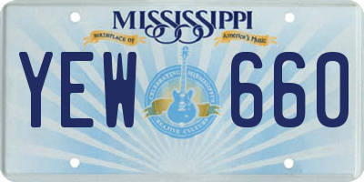 MS license plate YEW660