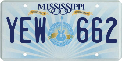 MS license plate YEW662