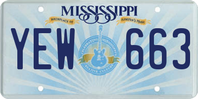 MS license plate YEW663