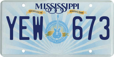 MS license plate YEW673