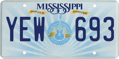 MS license plate YEW693