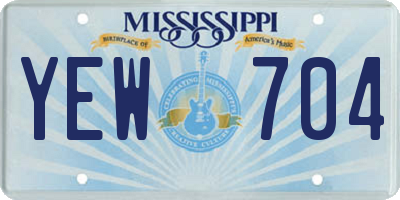 MS license plate YEW704