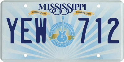 MS license plate YEW712